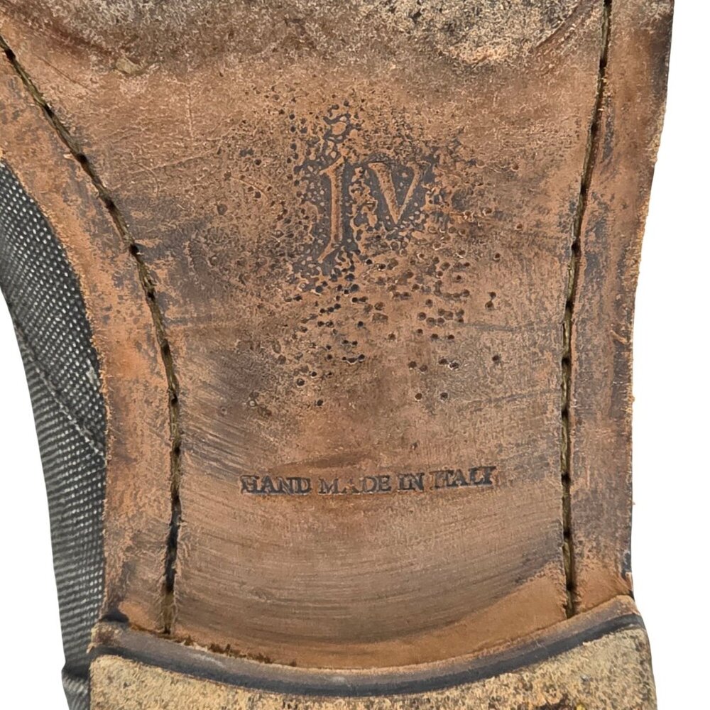 $698 John Varvatos Italy Fleetwood Mens 9 Distressed Gray Canvas Combat Boots - Picture 9 of 12
